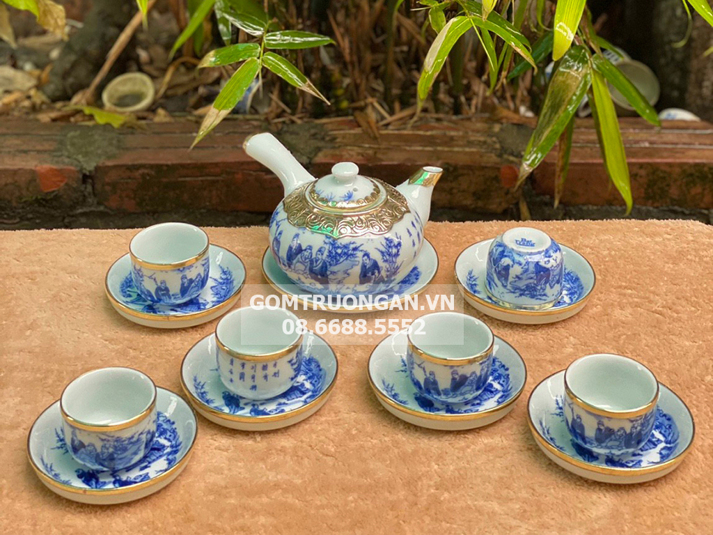 청화 동포장 자사 다기 14pcs 전통 바트짱 명품