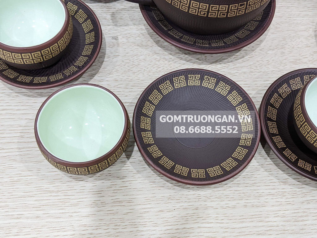 350ml 갈색 자사 찻잔 세트 전통 한방 차 문화