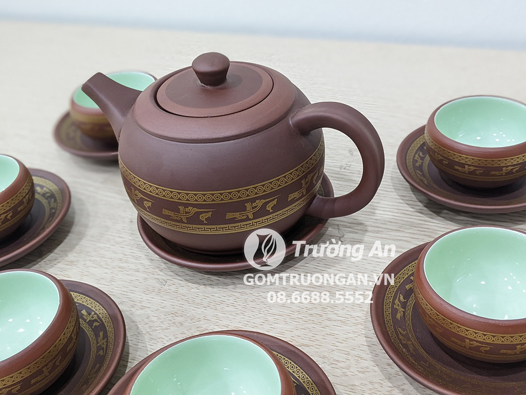 14P 자사 다기세트 전통 Bát Tràng 찻잔 선물 세트