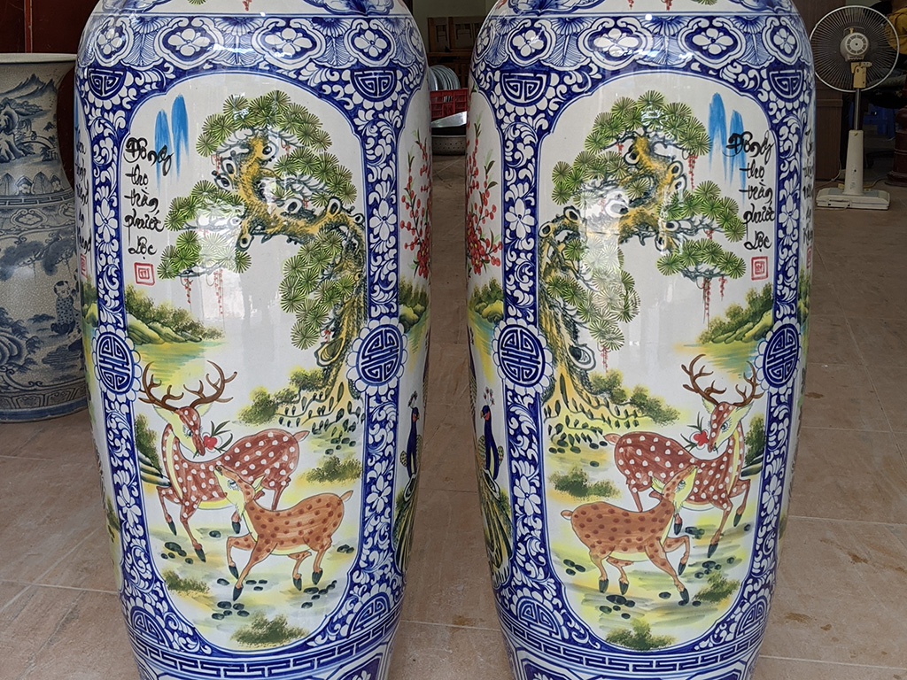 Lọ lộc bình Bát Tràng tứ quý 1m25 men màu đẹp trang trí may mắn Lọ lộc bình Bát Tràng tứ quý 1m25 men màu đẹp trang trí may mắn