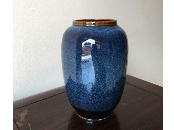 고급 옥색 화염 변색 망고형 도자기 화병 22cm