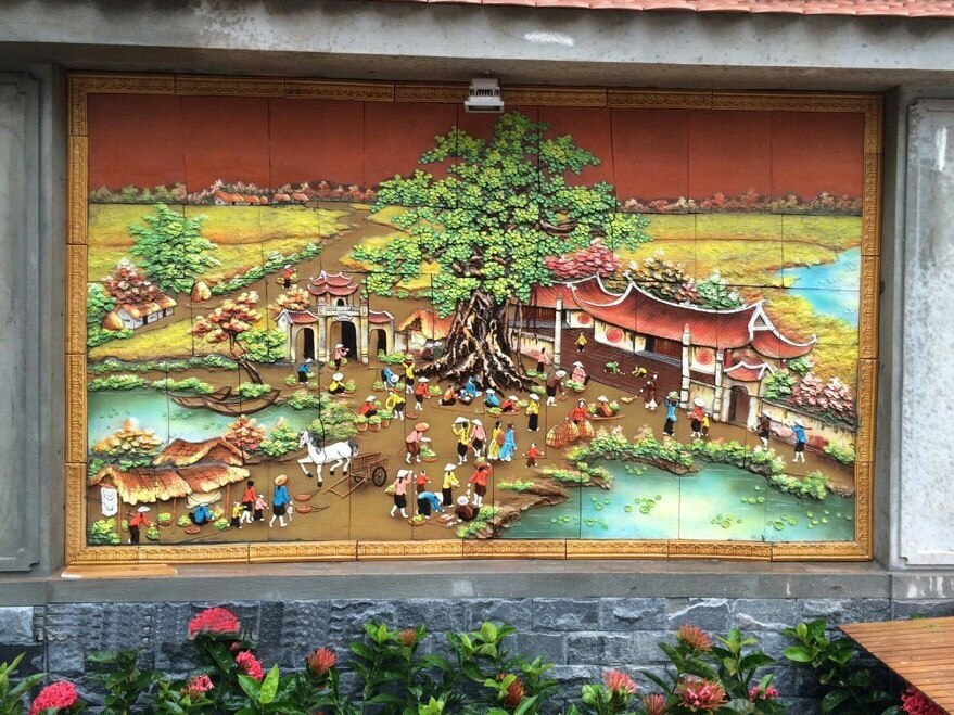Tranh gốm sứ Bát Tràng ốp tường đồng quê đẹp bền giá tốt Tranh gốm sứ Bát Tràng ốp tường đồng quê đẹp bền giá tốt