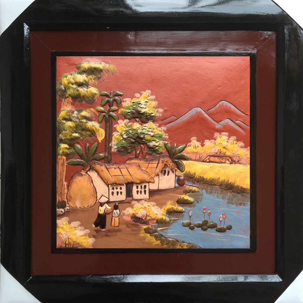 45x45cm 바트짱 시골 풍경 도자기 벽 장식 홈 아트