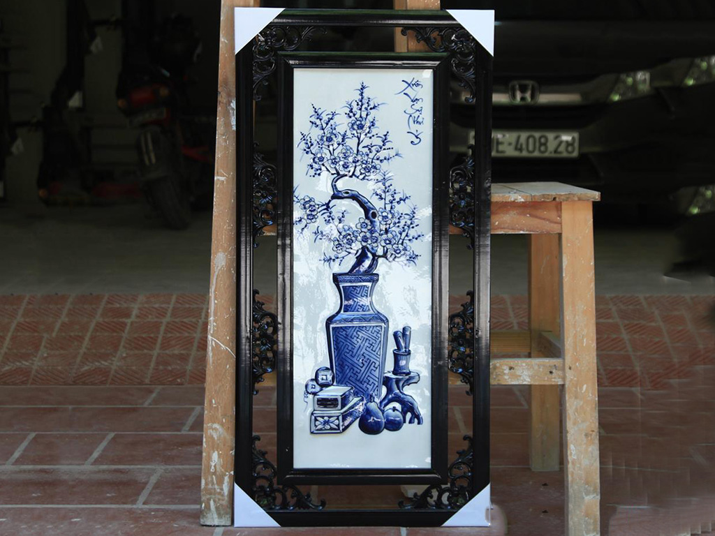 85x42cm 전통 청자 사계절 무늬 수공예 도자기 그림