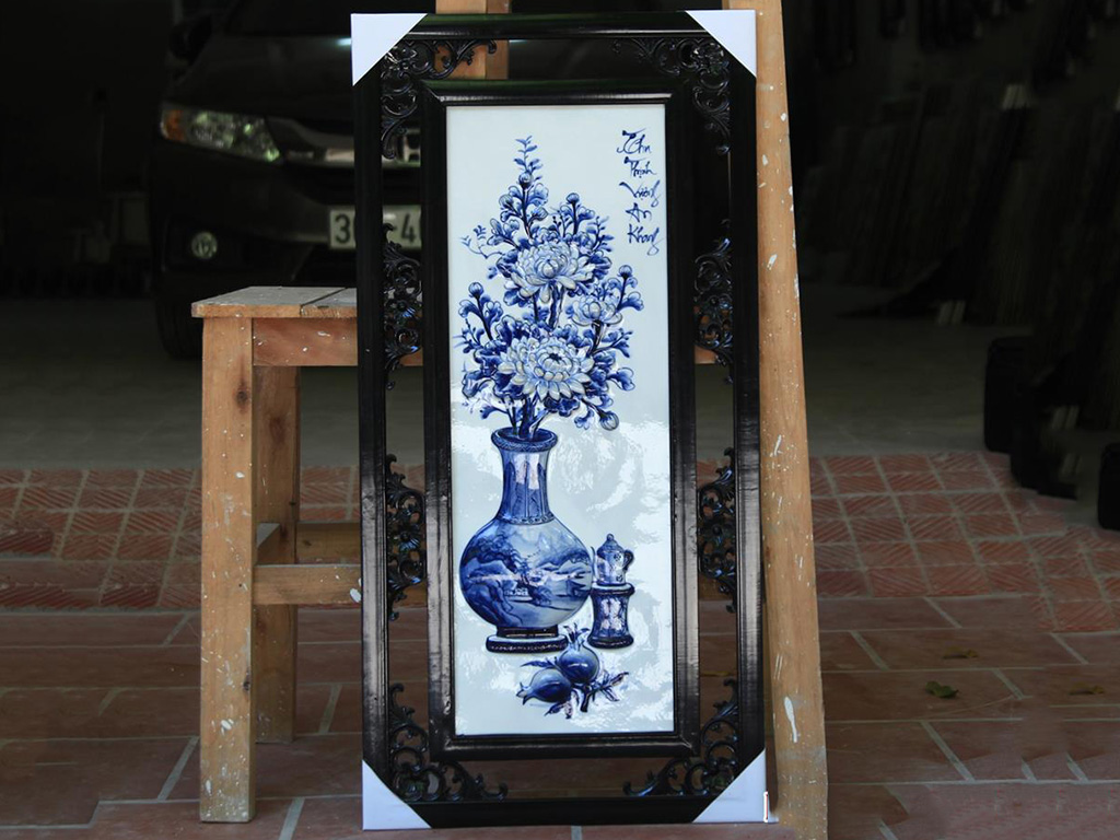 85x42cm 전통 청자 사계절 무늬 수공예 도자기 그림