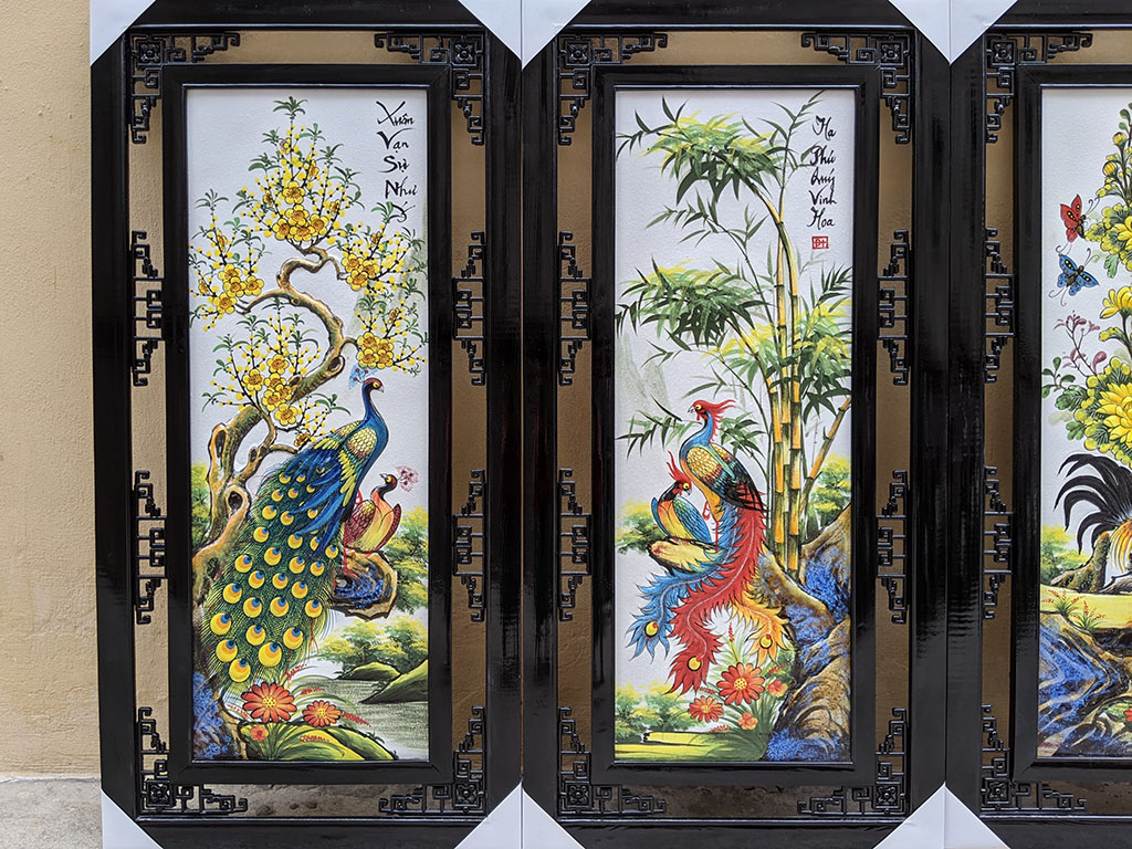 100x50cm 전통 꽃 4계절 입체 도자기 액자 바트짱 수작