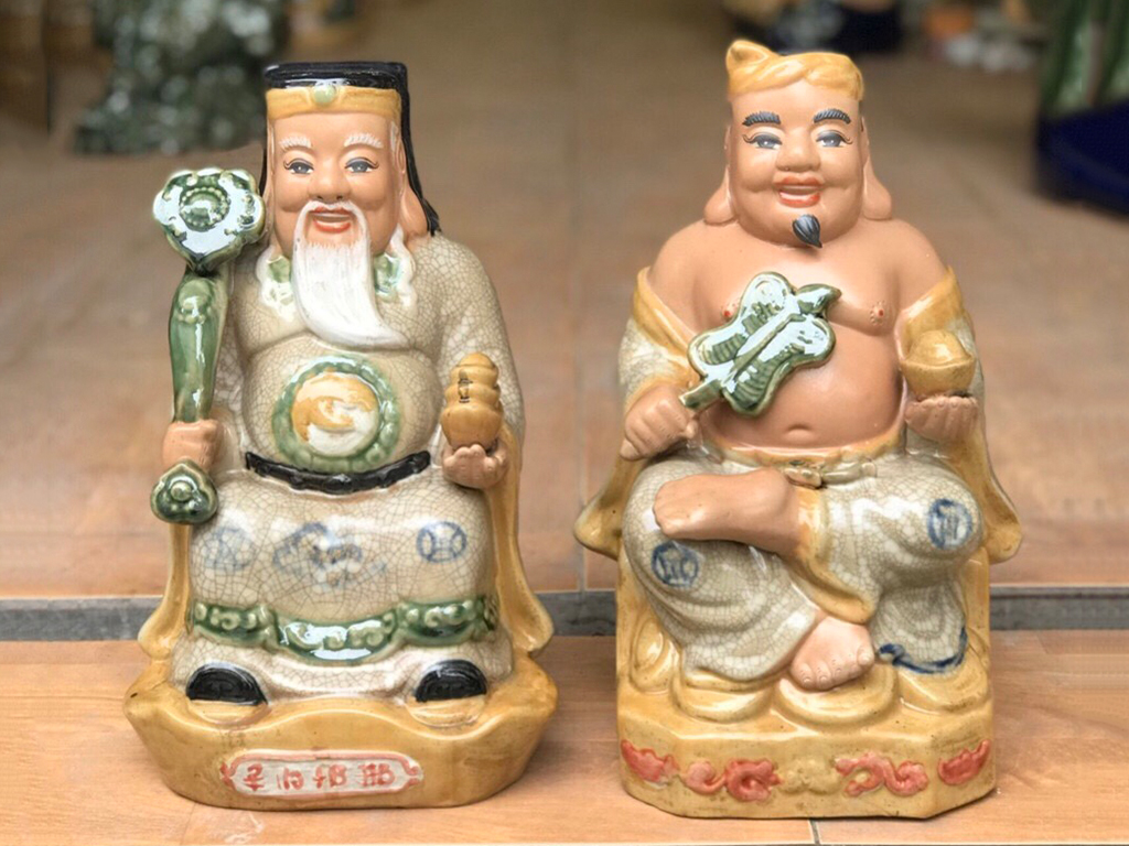 전통 단색 토지신 재물신 도자기 상 고급세트