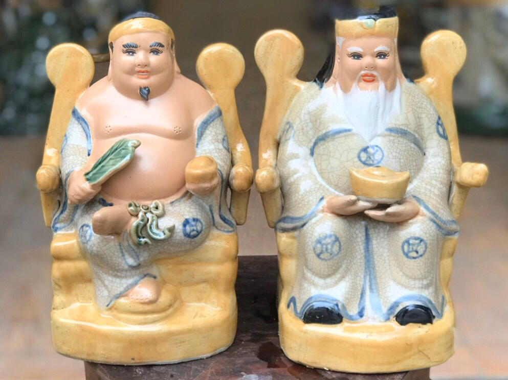 도자기 재물신 토지신 상 고급 청자 전통 공예품