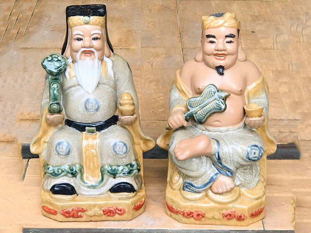 30cm 바트짱 금색 천지신 토지신 도자기 재물상