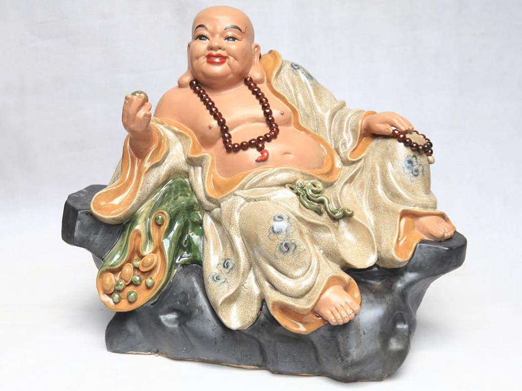 갈라진 도자기 웃는 부처 상 고급 60x70cm 재물운