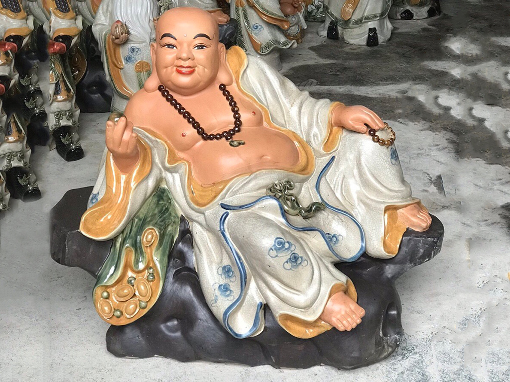 갈라진 도자기 웃는 부처 상 고급 60x70cm 재물운