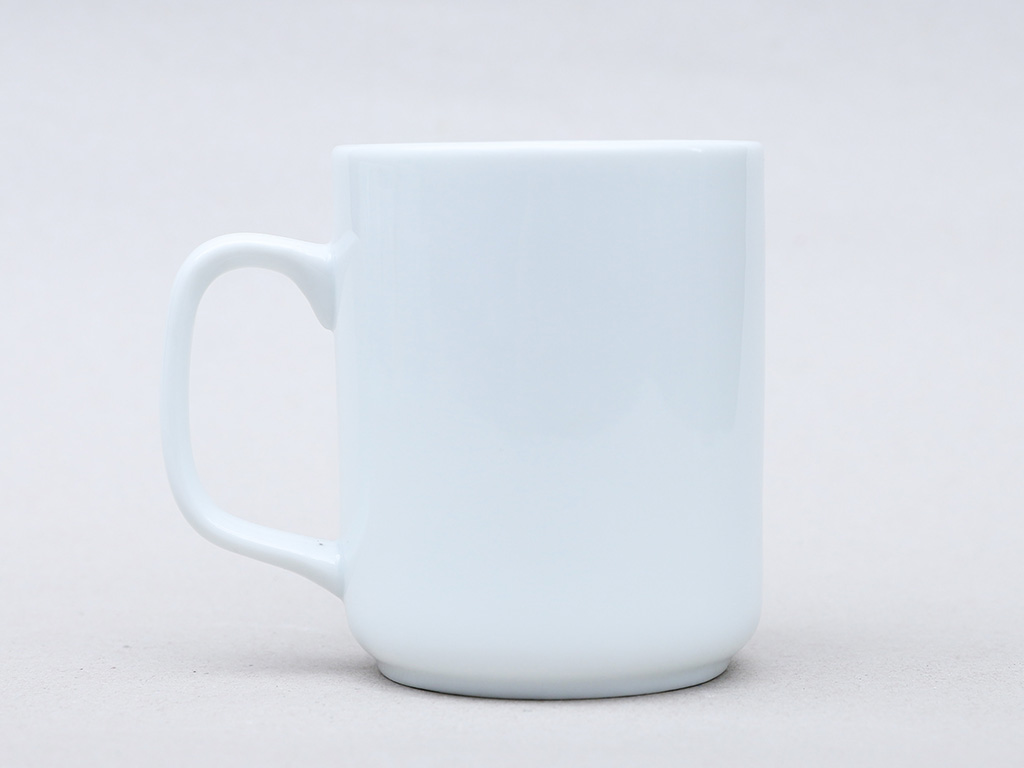 간결 로고인쇄 흰색 도자기 컵 400ml
