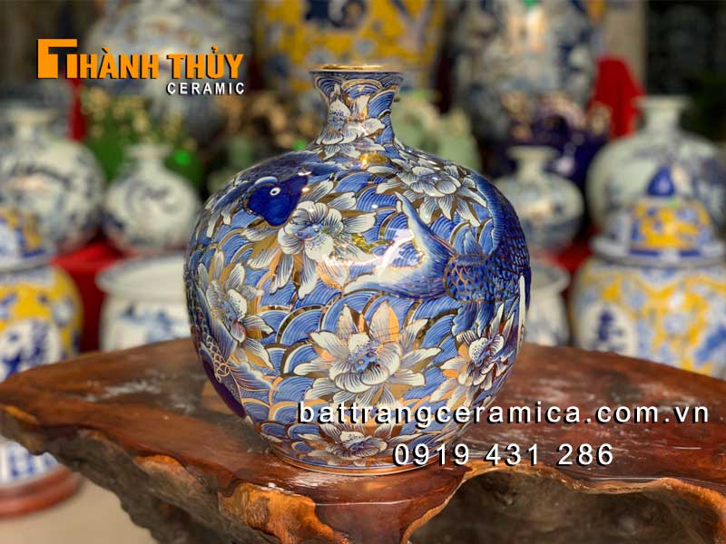 Bình hút lộc 24K cao cấp Liên hoa phú quý sang trọng giá tốt Bình hút lộc 24K cao cấp Liên hoa phú quý sang trọng giá tốt