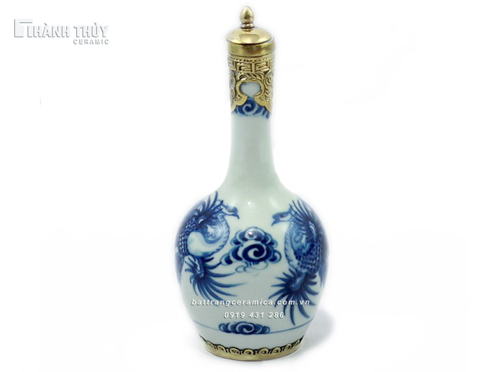 구리 장식 봉황 술병 세련된 200ml