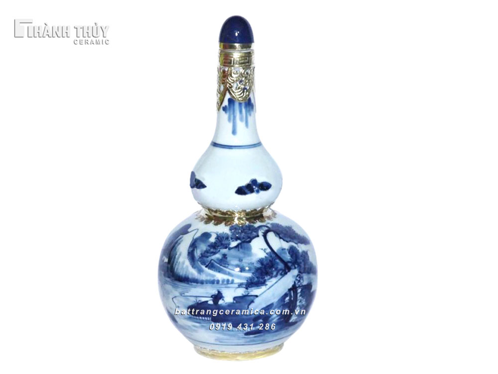 산수화 동 장식 호리병 500ml 풍수 장식품 치유와 건강의 상징