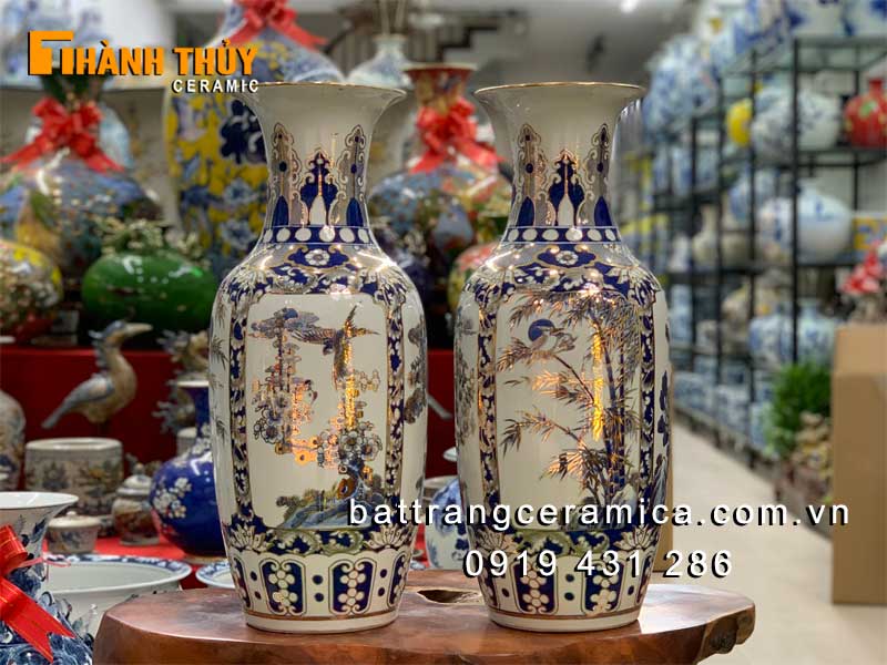 Tiểu lộc bình vàng 24k tứ quý 60cm cao cấp phong thủy Tiểu lộc bình vàng 24k tứ quý 60cm cao cấp phong thủy