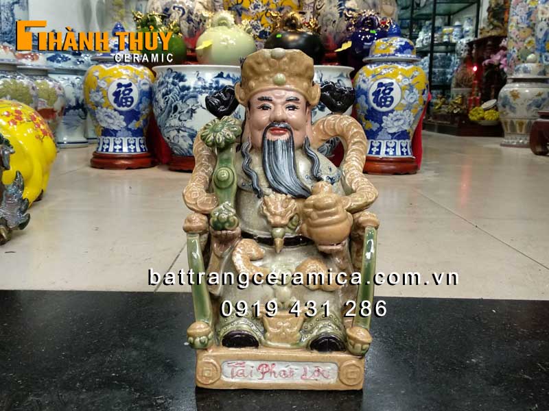 Bát Tràng 재물신 관록 도자기 상 전통 수공예