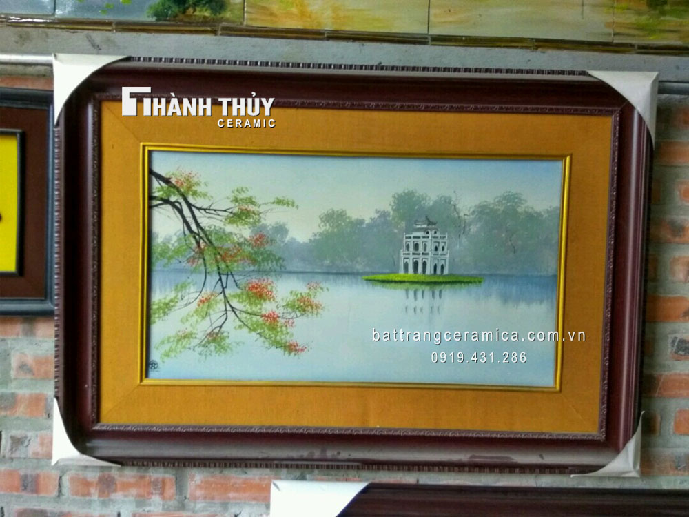 하노이 명소 바트짱 도자기 거북이탑 그림 70x110cm 집들이 선물