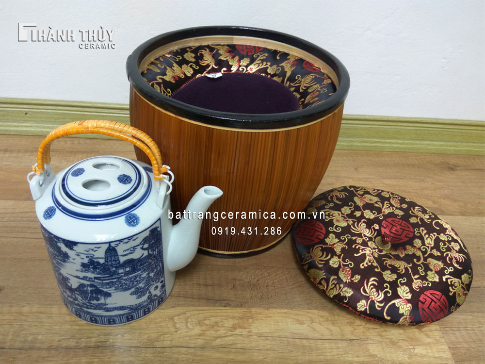 3L 자수 비단 보온포장 찻주전자 차문화 준비 필수품