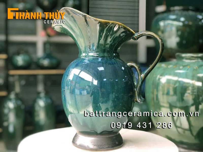 Bình Sữa Cắm Hoa Xanh Ngọc Bích 35cm Trang Trí Tươi Tắn Đầy Sức Sống