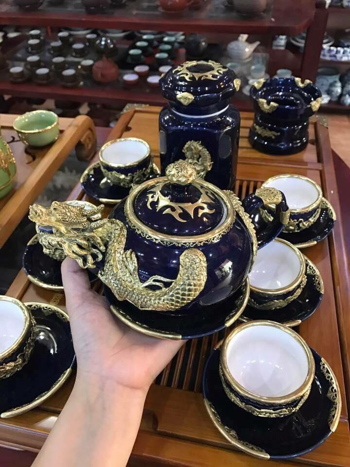 청자용청룡문 전통찻잔세트 완비 바트짱 명품 컬렉션