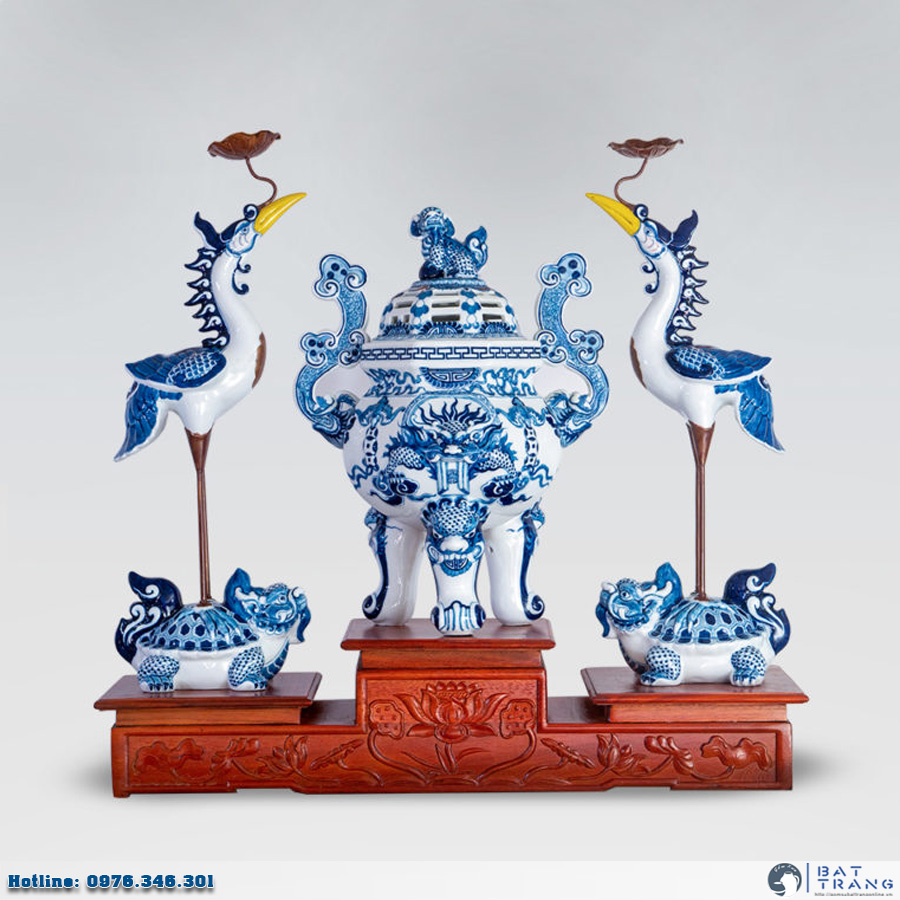 Đỉnh sứ Bát Tràng men rạn đắp nổi cao cấp, quà tặng sang trọng Đỉnh sứ Bát Tràng men rạn đắp nổi cao cấp, quà tặng sang trọng