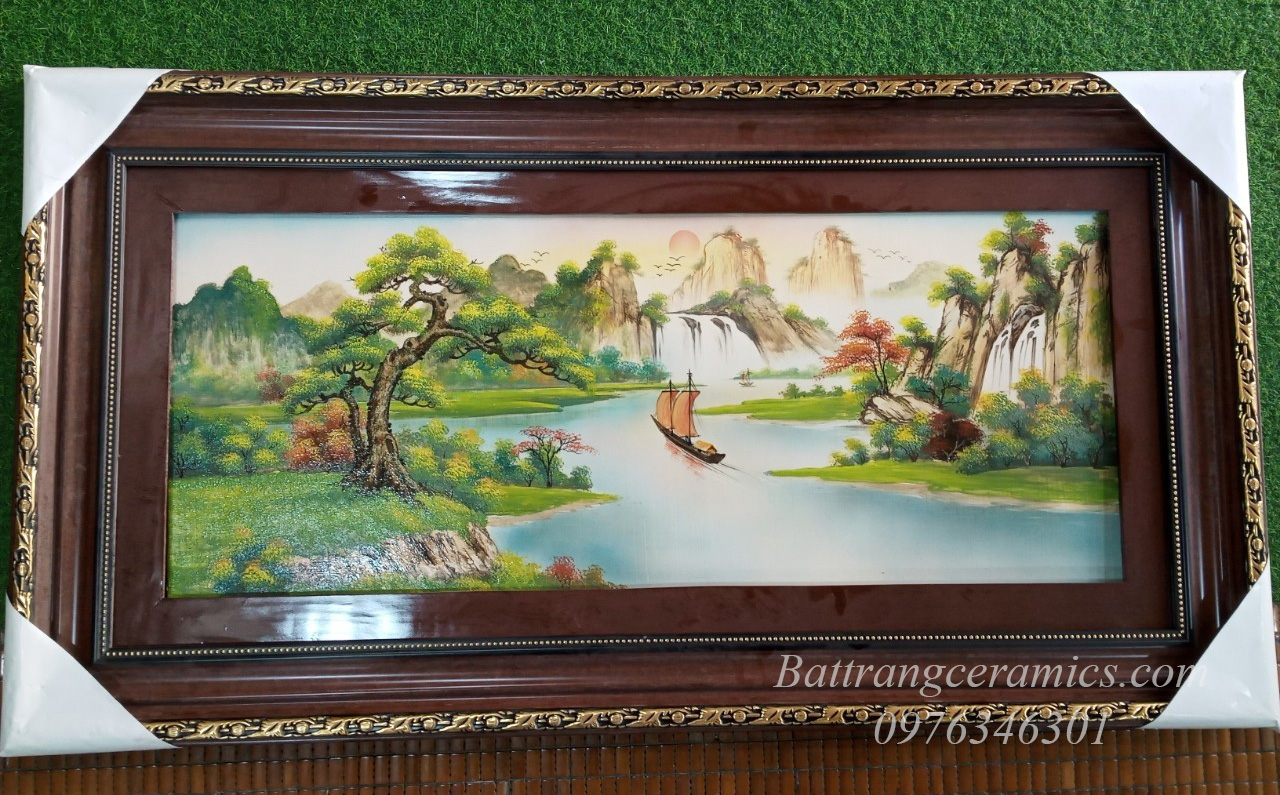 130x70cm 복 고요 수묵 도자기 그림 바트짱 전통 미술