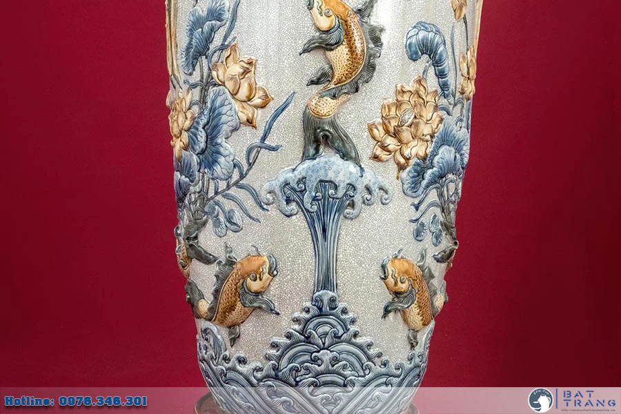 Lọ lộc bình men rạn Phúc Lộc Thọ Bát Tràng 2m cao cấp sang trọng Lọ lộc bình men rạn Phúc Lộc Thọ Bát Tràng 2m cao cấp sang trọng