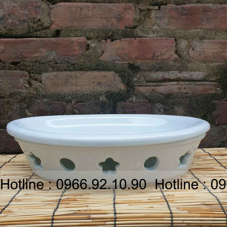 전통 도자기 타원형 바베큐 워머 38x26cm 실용