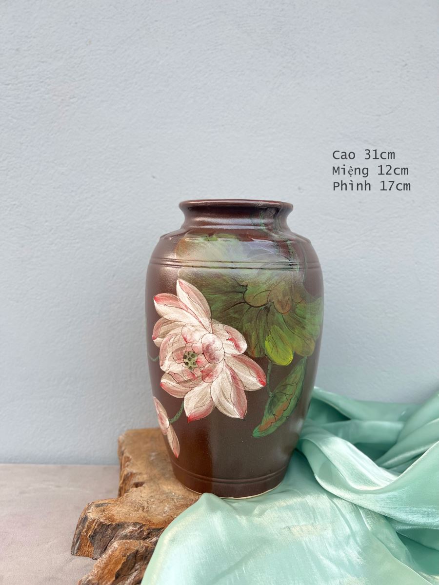 31cm 청자 연꽃 무늬 전통 고급 바트짱 화병