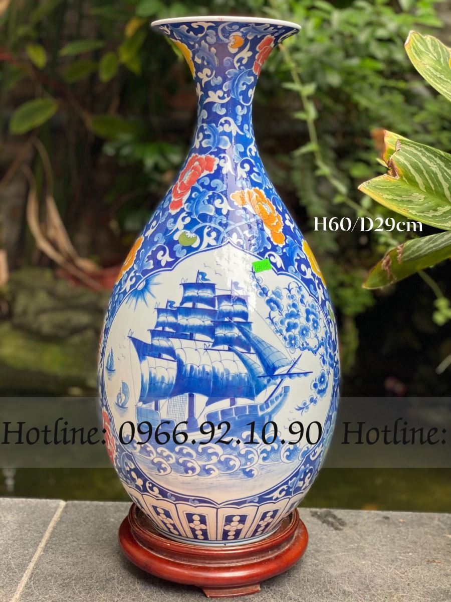 60cm 고전 청색 당나라 풍 네 가지 그림 도자기