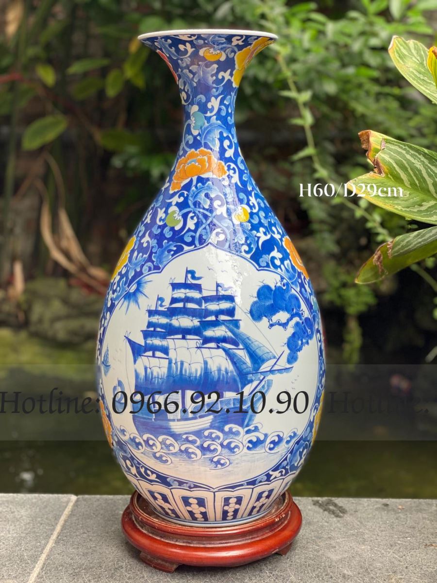 60cm 고전 청색 당나라 풍 네 가지 그림 도자기