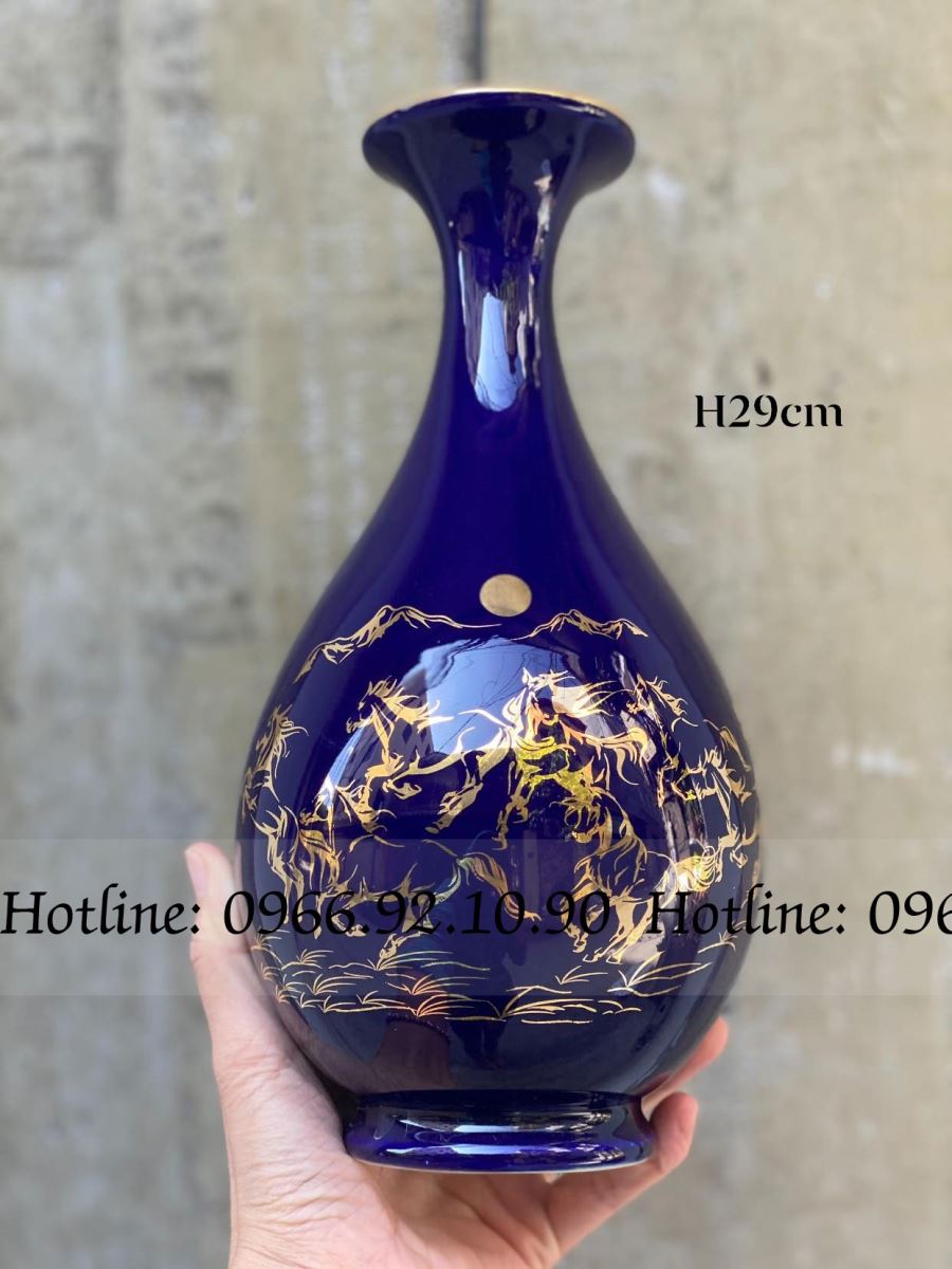 성공기원 색상 고급 금박 바트짱 도자기 화병 29cm