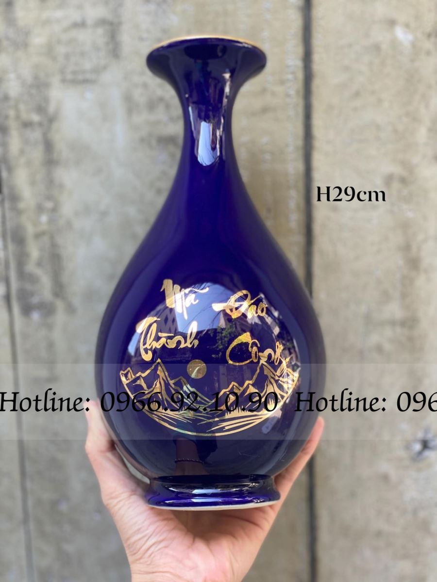 성공기원 색상 고급 금박 바트짱 도자기 화병 29cm
