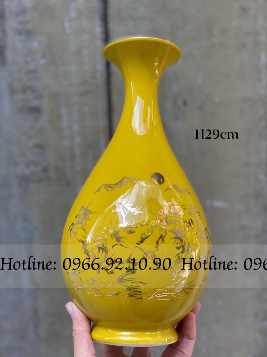 성공기원 색상 고급 금박 바트짱 도자기 화병 29cm